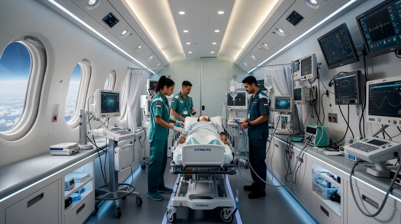Leteća intenzivna nega iz Abu Dabija: 1.000 sati leta kroz 20 zemalja